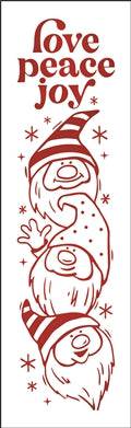 8542 - love peace joy (gnomes) - The Stencilsmith