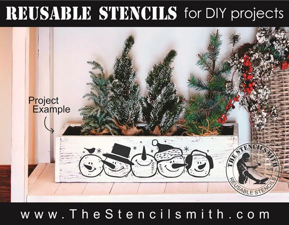 8575 - snowmen in a row - The Stencilsmith