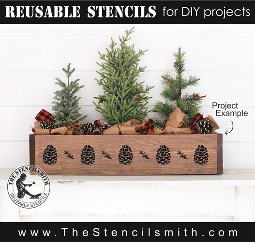 8593 - pine cone pattern - The Stencilsmith