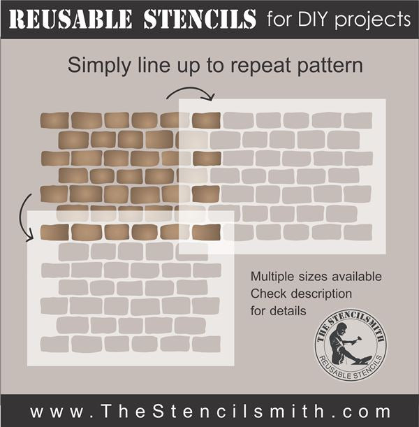 8674 - stone block (repeating pattern) - The Stencilsmith