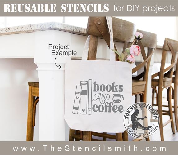 8676 - books and coffee - The Stencilsmith