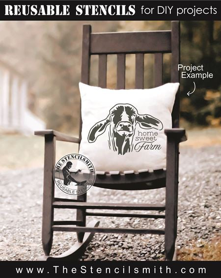 8677 - home sweet farm (brahman cow) - The Stencilsmith