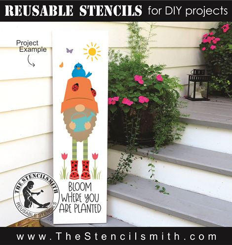 8769 - bloom where you are planted gnome - The Stencilsmith