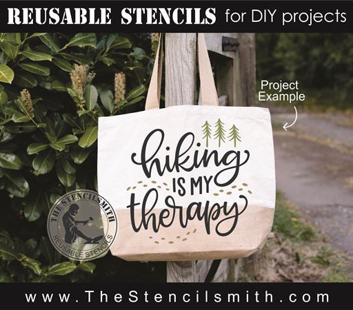 8827- hiking is my therapy - The Stencilsmith