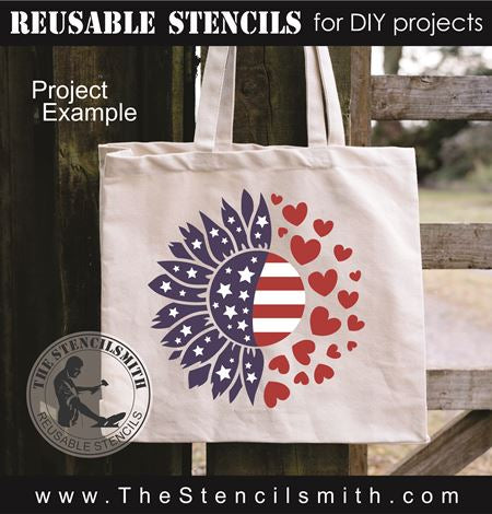 8844 - Patriotic Sunflower Stencil - The Stencilsmith