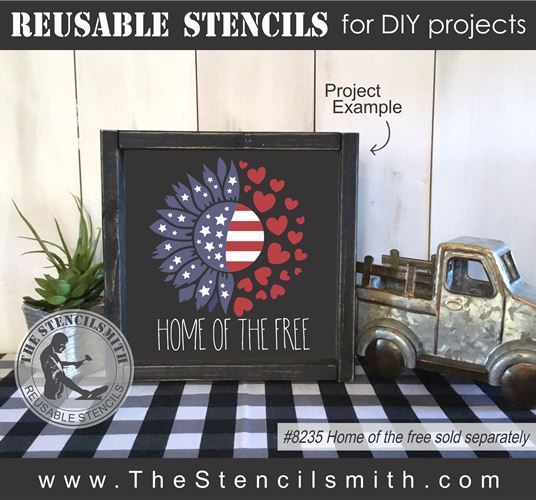 8844 - Patriotic Sunflower Stencil - The Stencilsmith