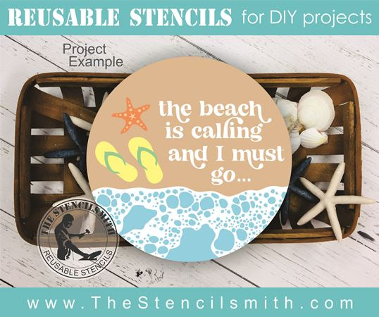 8849 the beach is calling stencil - The Stencilsmith
