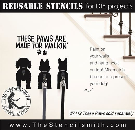 8856 Dog Butt leash stencil - The Stencilsmith