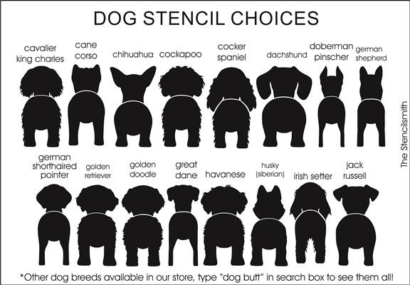 8856 Dog Butt leash stencil - The Stencilsmith