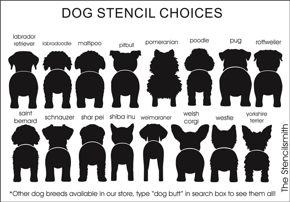 8857 Dog Butt leash stencil - The Stencilsmith
