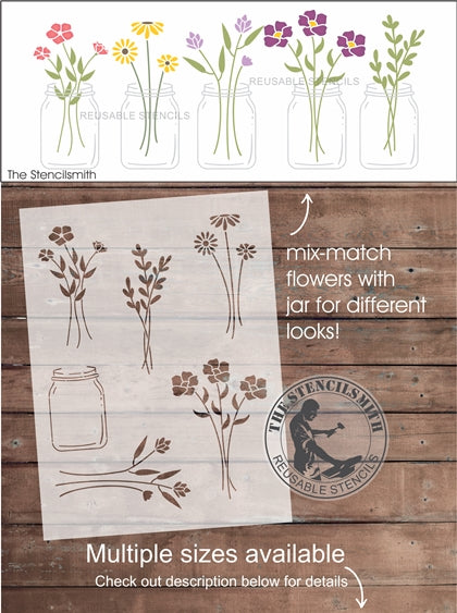 8861 flowers in a jar stencil - The Stencilsmith