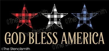 6782 - God Bless America (plaid stars) - The Stencilsmith