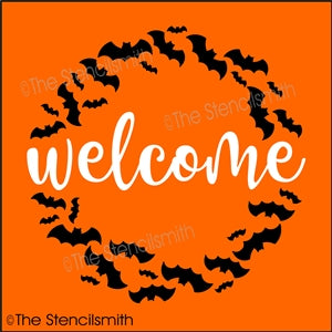 6946 - welcome (bat wreath) - The Stencilsmith