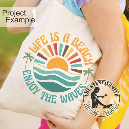 10013 Life Is A Beach Stencil - The Stencilsmith