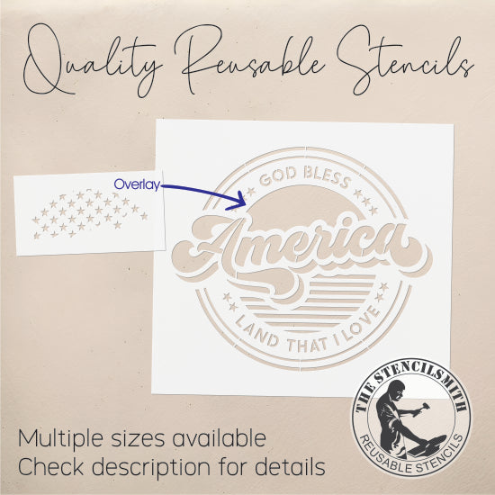 10032 God Bless America Stencil - The Stencilsmith