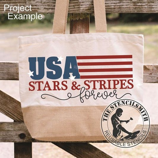 10036 USA Stars And Stripes Forever Stencil