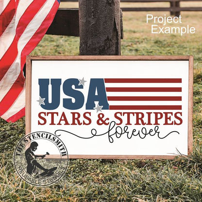 10036 USA Stars And Stripes Forever Stencil