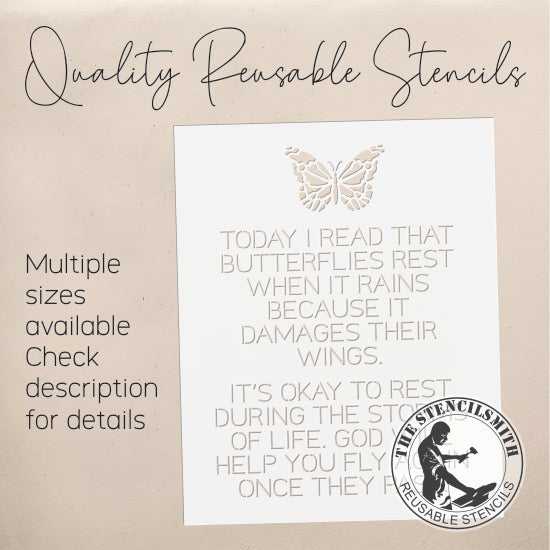 10041 Butterflies Rest Stencil - The Stencilsmith