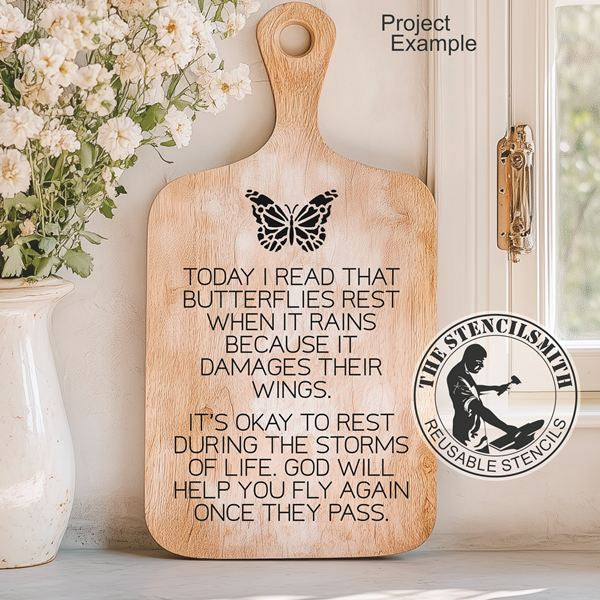 10041 Butterflies Rest Stencil