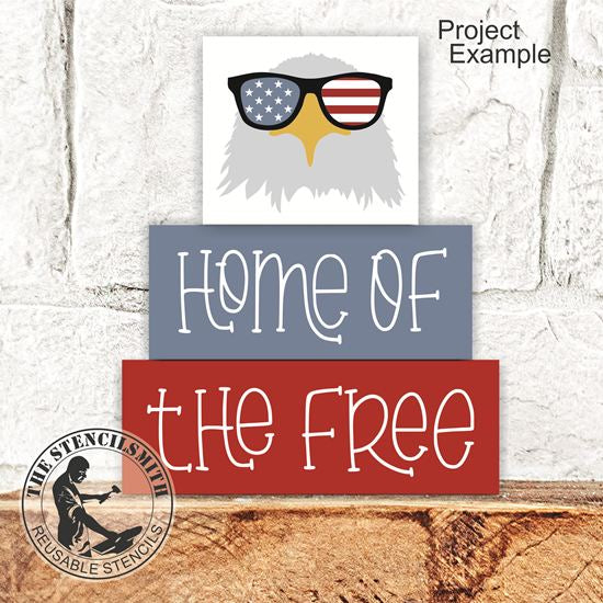 10043 Home Of The Free Eagle Block Set Stencils
