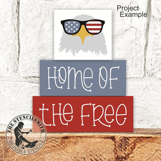 10043 Home Of The Free Eagle Block Set Stencils