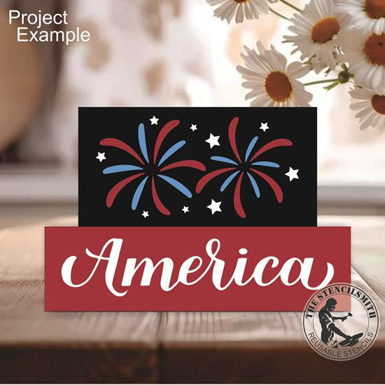 10046 America Fireworks Block Set Stencils