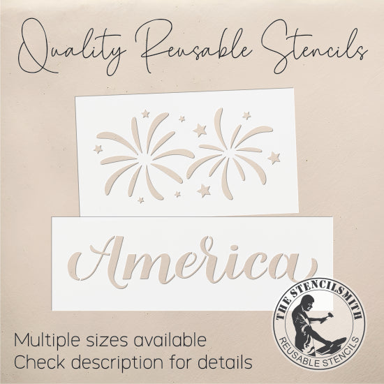 10046 America Fireworks Block Set Stencils - The Stencilsmith
