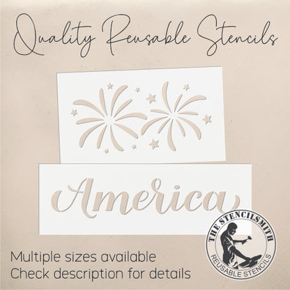 10046 America Fireworks Block Set Stencils - The Stencilsmith