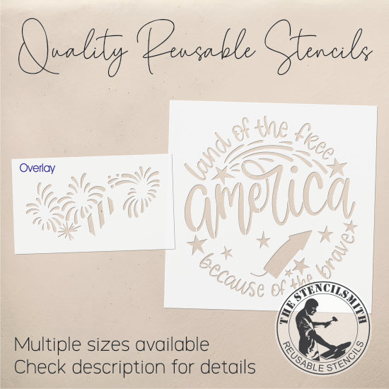 10048 America Land Of The Free Stencil - The Stencilsmith