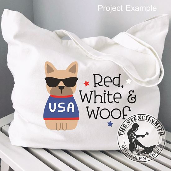 10049 Red, White & Woof Stencil