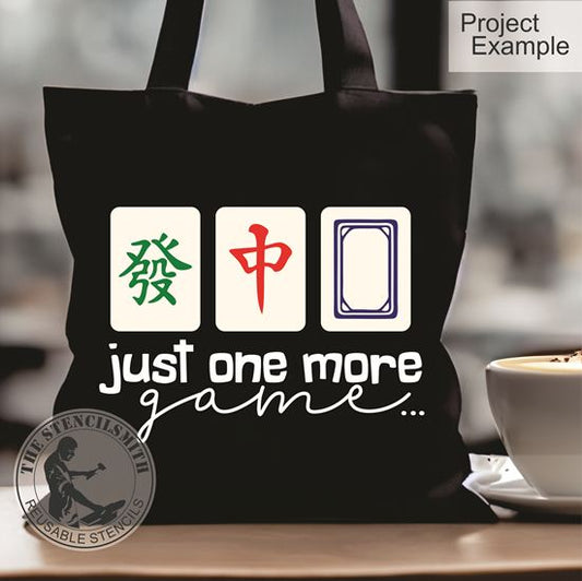 10056 Just One More Game Mahjong Stencil