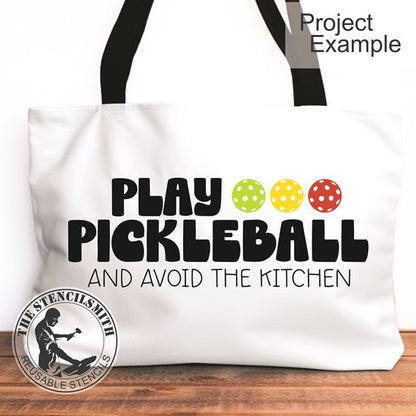 10061 Play Pickleball Stencil