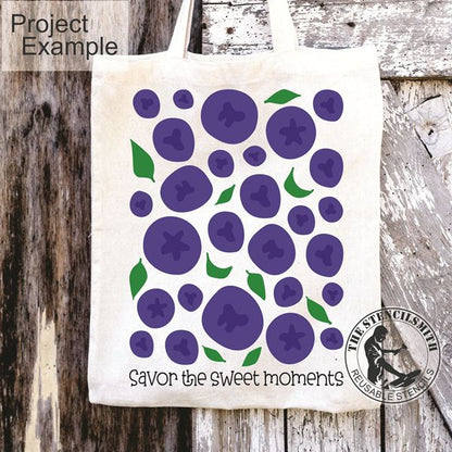 10067 Savor The Sweet Moments Blueberry Stencil