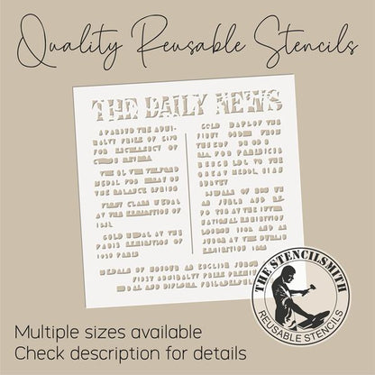10068 Vintage Newspaper Print Stencil