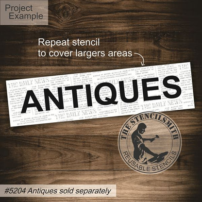 10068 Vintage Newspaper Print Stencil