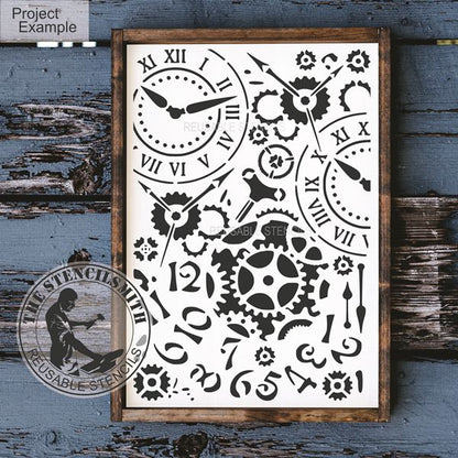 10070 Vintage Steampunk Gears Stencil