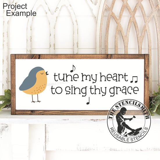 10077 Tune My Heart Bird Stencil