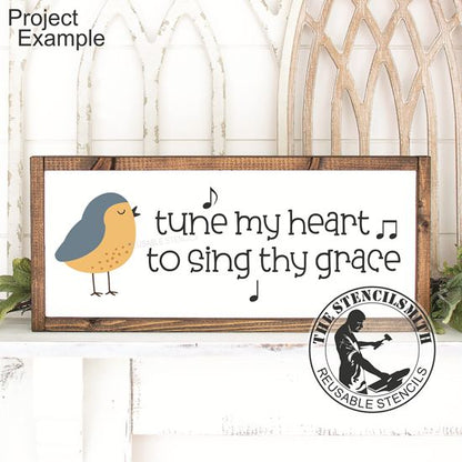 10077 Tune My Heart Bird Stencil