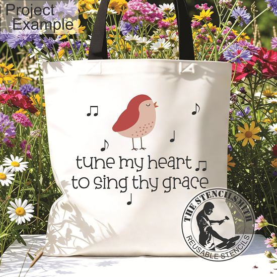 10077 Tune My Heart Bird Stencil
