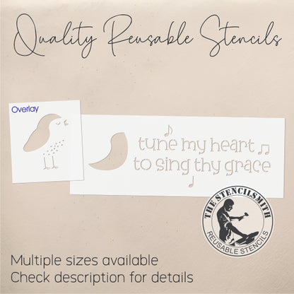 10077 Tune My Heart Bird Stencil - The Stencilsmith