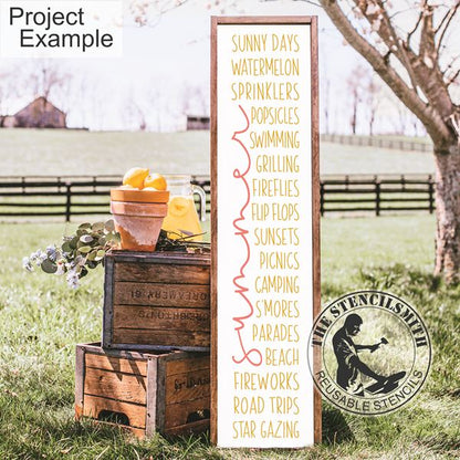 10080 Summer Words Leaner Stencil