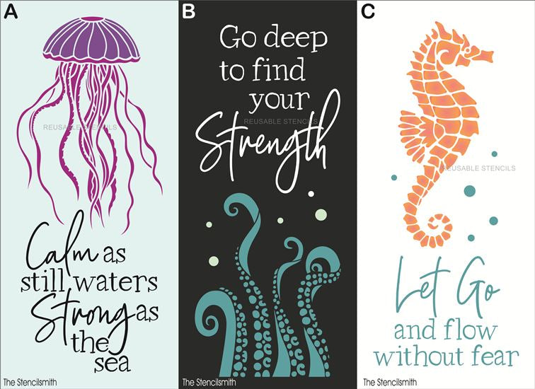 10083 Sea Life Inspirational Stencils - The Stencilsmith