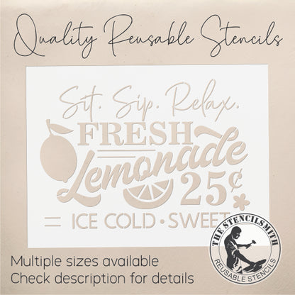 10084 Fresh Lemonade Stencil - The Stencilsmith