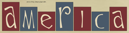 1009 - America - block letters stencil - The Stencilsmith