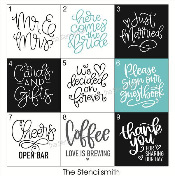10094 Wedding Mini Stencils - The Stencilsmith