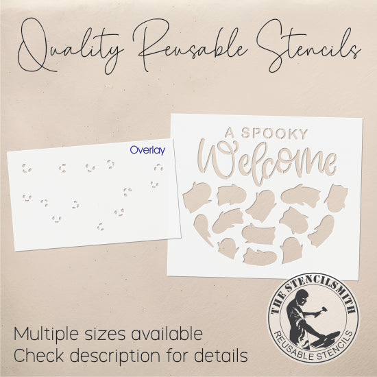 10096 A Spooky Welcome Ghost Stencil - The Stencilsmith
