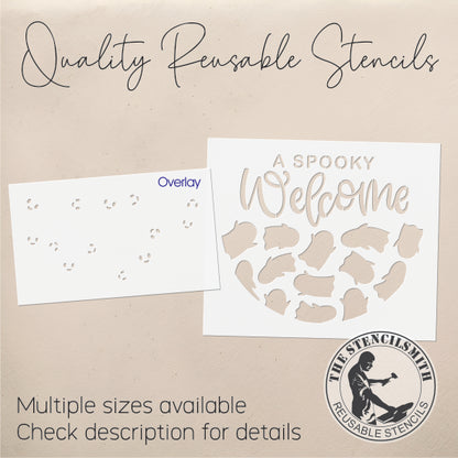 10096 A Spooky Welcome Ghost Stencil - The Stencilsmith