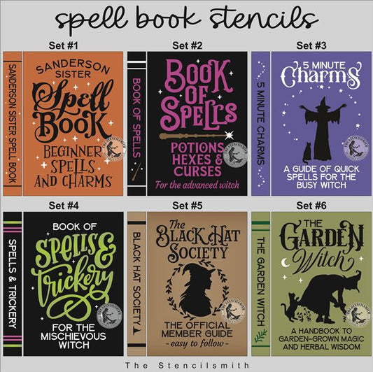 10097 Witchy Spell Book Stencils - The Stencilsmith