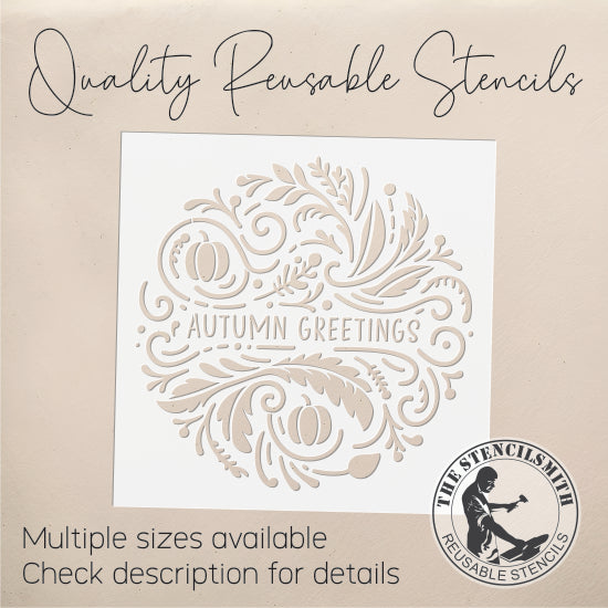 10100 Autumn Greetings Stencil - The Stencilsmith