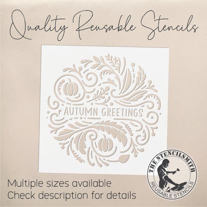 10100 Autumn Greetings Stencil - The Stencilsmith